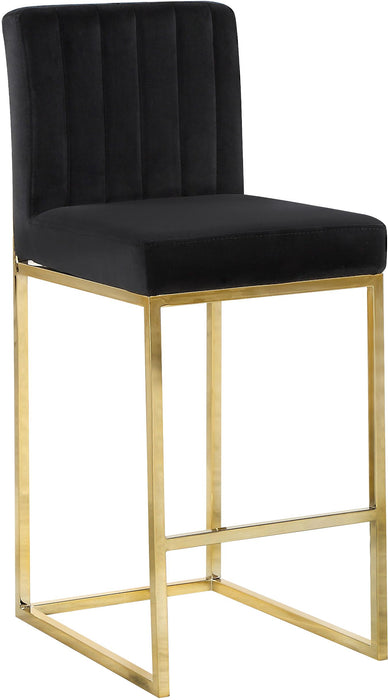 Giselle Black Velvet Stool