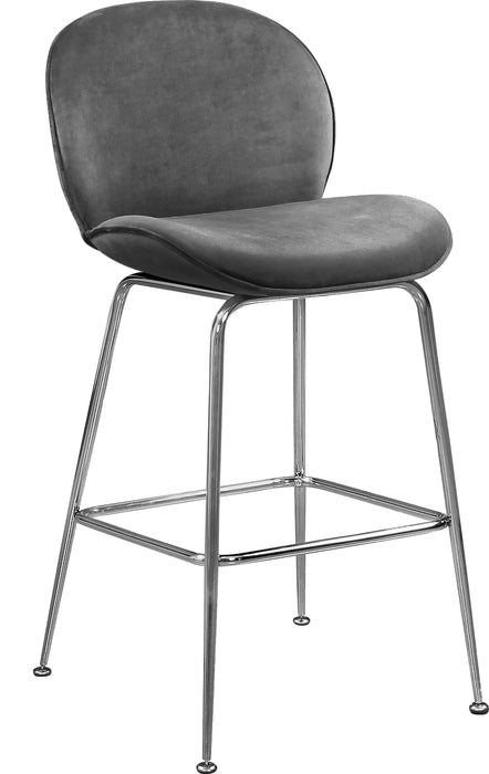 Paris Grey Velvet Stool