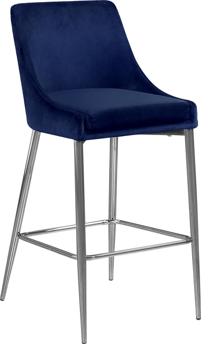 Karina Navy Velvet Stool