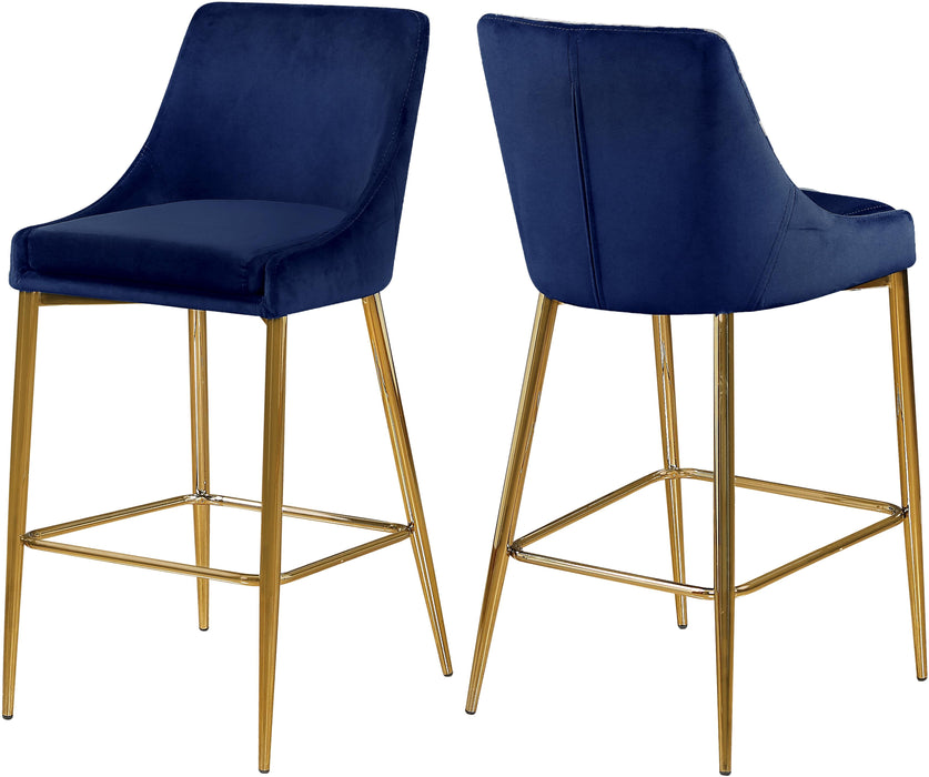 Karina Navy Velvet Stool image