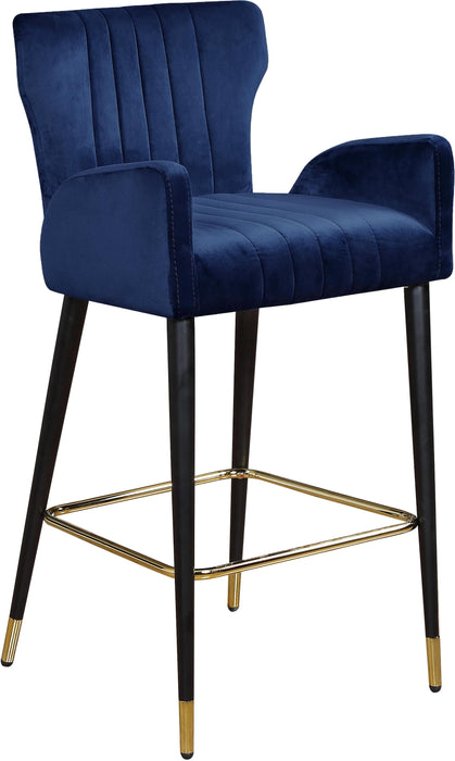 Luxe Navy Velvet Stool