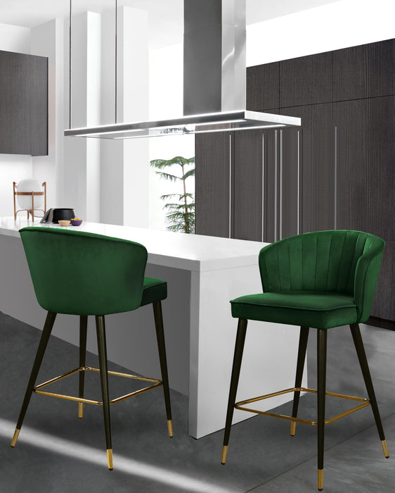 Cassie Green Velvet Stool