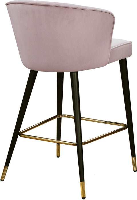 Cassie Pink Velvet Stool