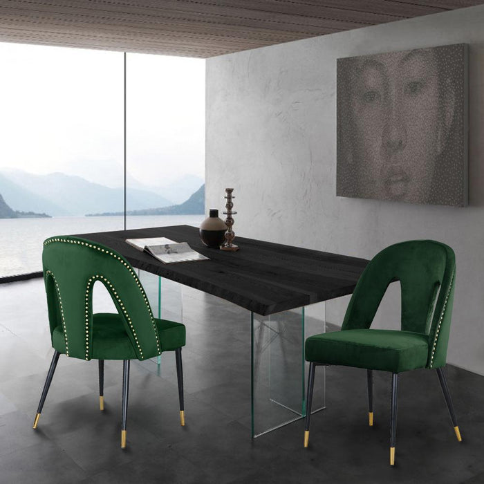 Akoya Green Velvet Dining Chair