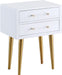 Zane White Laquer with Gold Side Table image