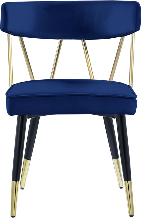 Rheingold Navy Velvet Dining Chair