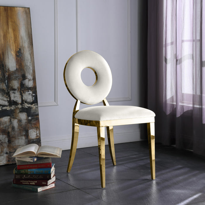 Carousel Cream Velvet Dining Chair