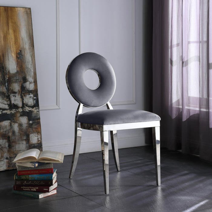 Carousel Grey Velvet Dining Chair