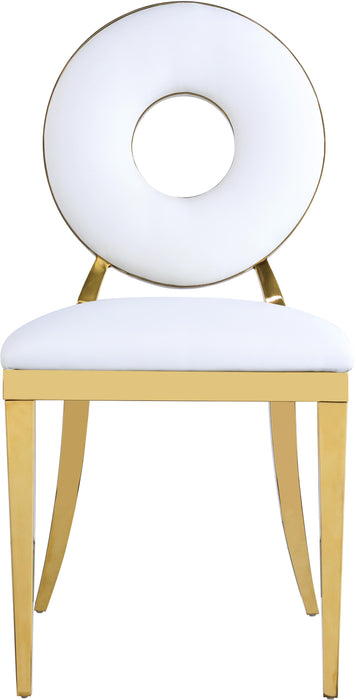 Carousel White Faux Leather Dining Chair