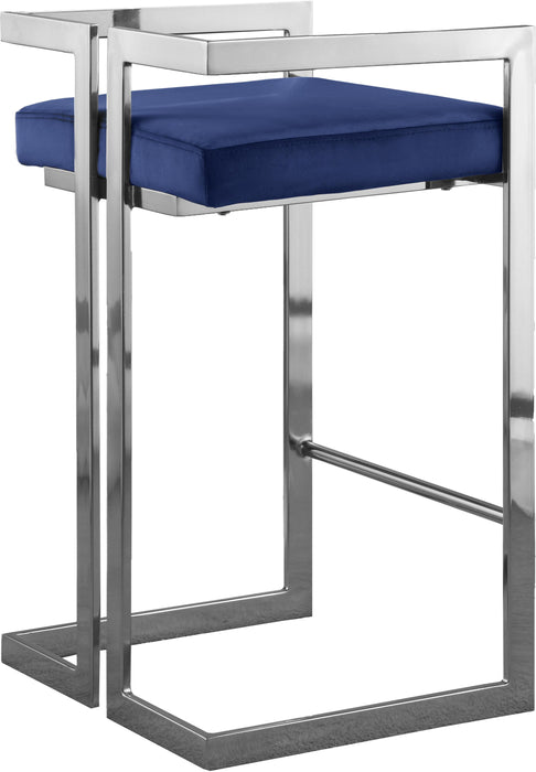 Ezra Navy Velvet Stool