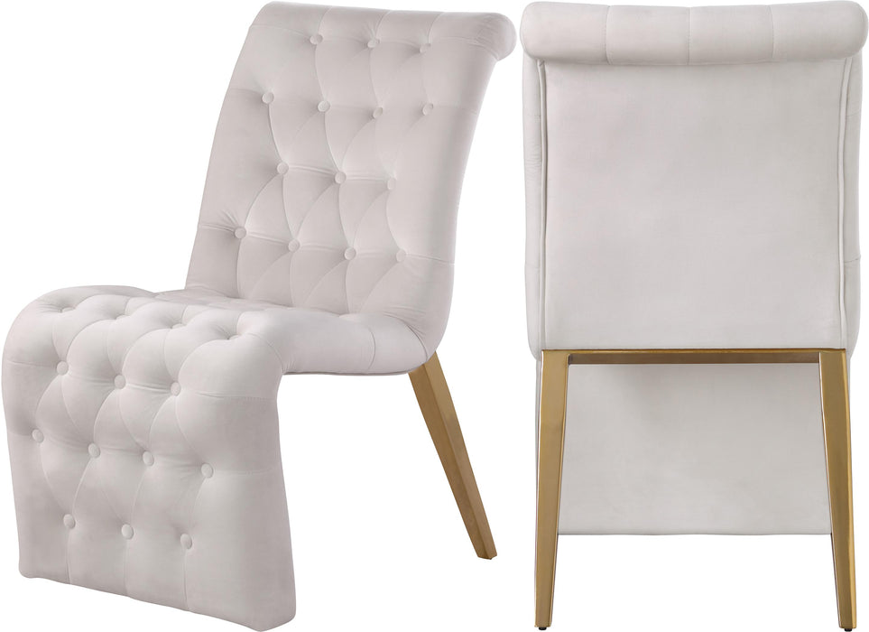 Curve Cream Velvet Dining Chair image