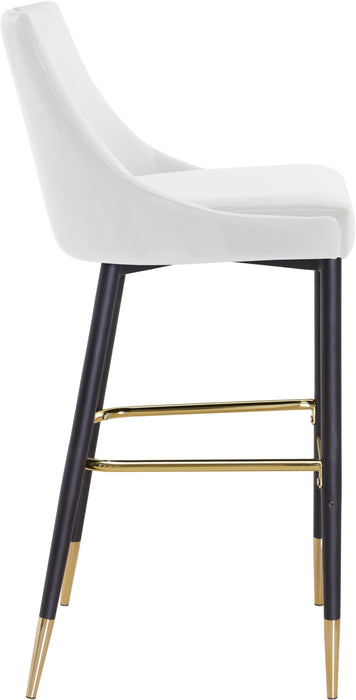 Sleek Cream Velvet Stool