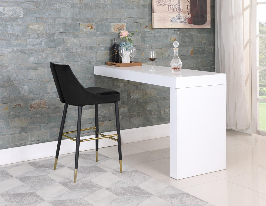 Sleek Black Velvet Stool