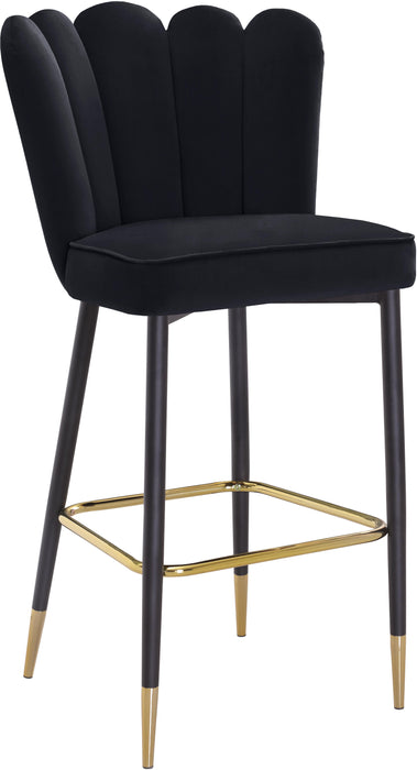 Lily Black Velvet Stool