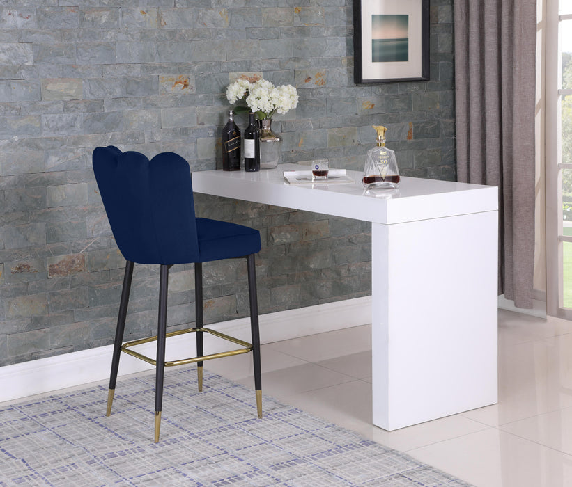 Lily Navy Velvet Stool