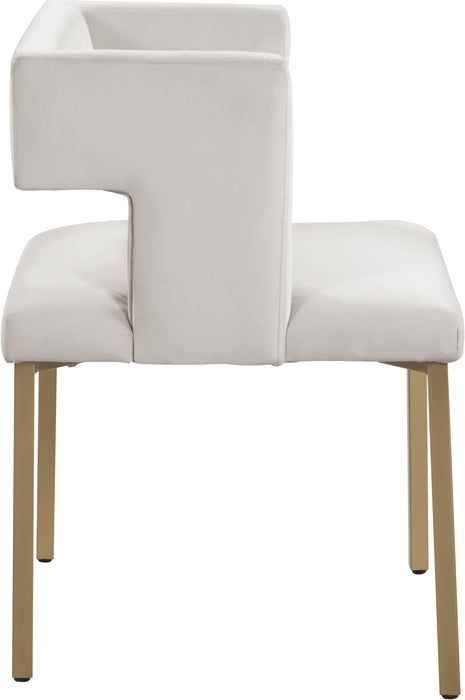 Caleb Cream Velvet Dining Chair