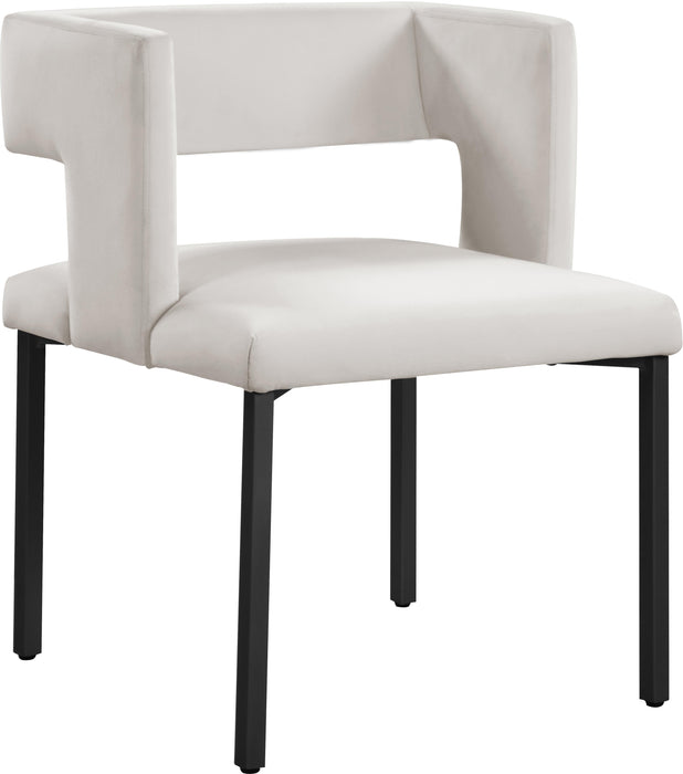 Caleb Cream Velvet Dining Chair