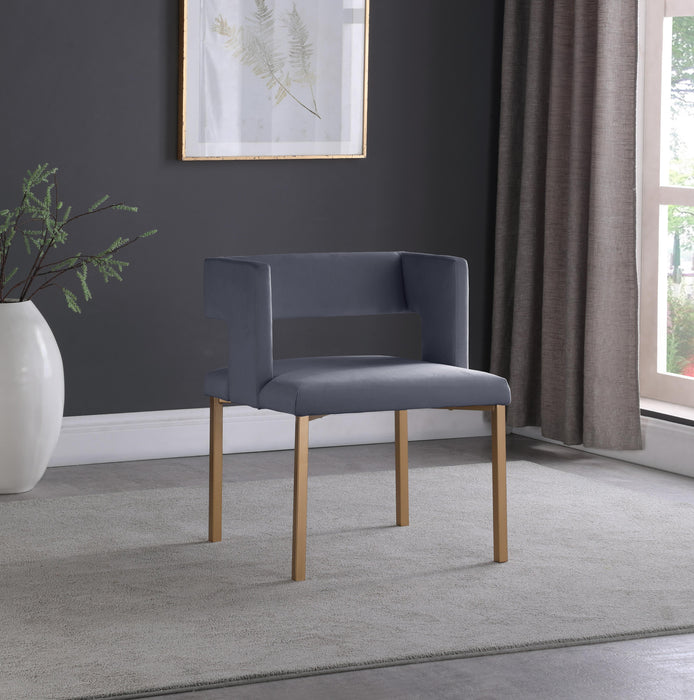 Caleb Grey Velvet Dining Chair