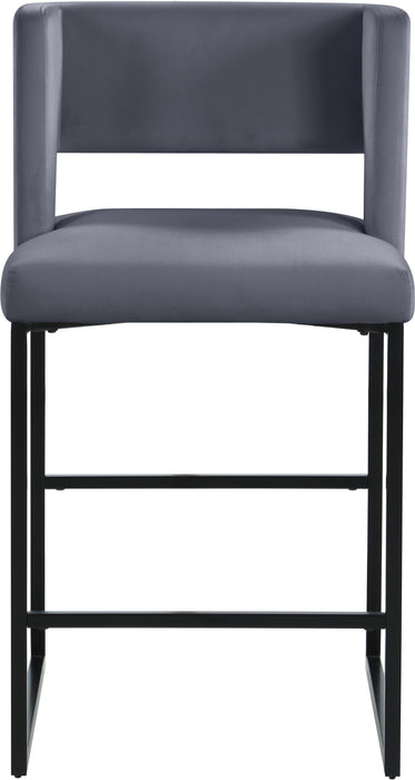 Caleb Grey Velvet Counter Stool