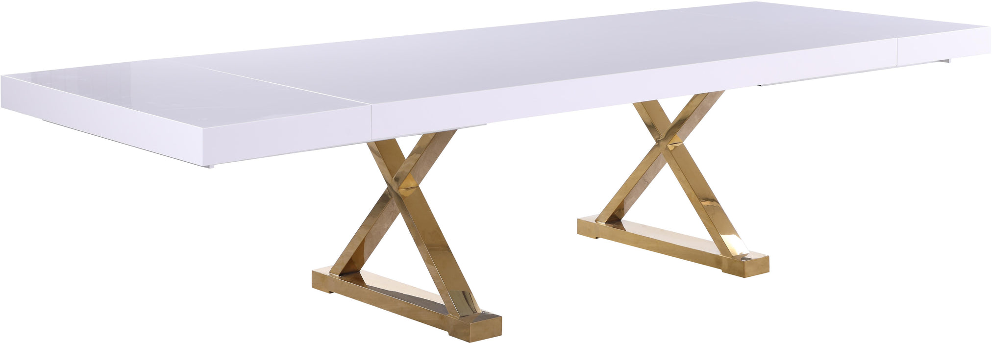 Excel White Lacquer Extendable Dining Table (3 Boxes) image