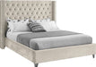 Aiden Cream Velvet Queen Bed image