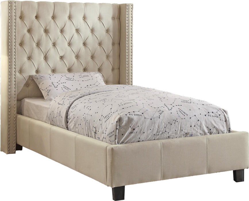 Ashton Beige Linen Twin Bed image