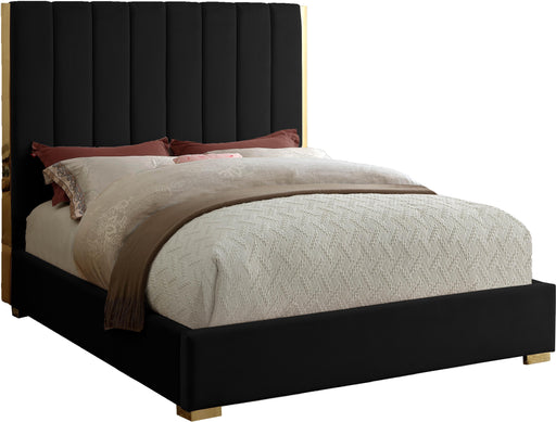 Becca Black Velvet Queen Bed image