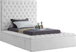 Bliss White Velvet Twin Bed (3 Boxes) image