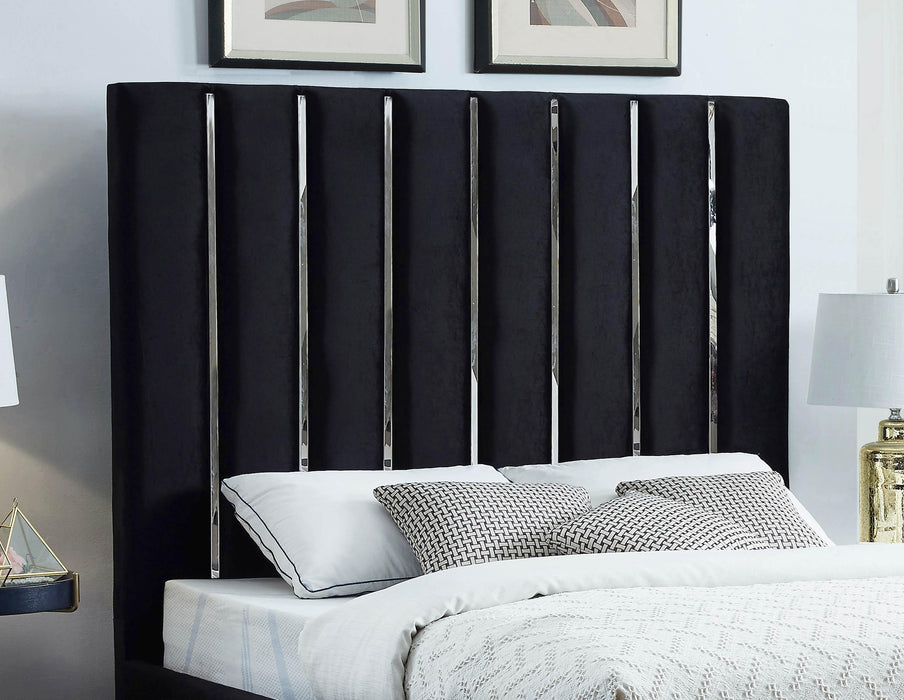 Enzo Black Velvet Full Bed