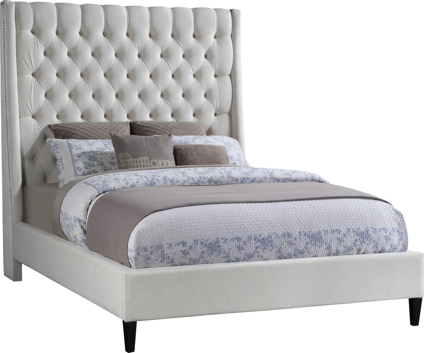 Fritz Cream Velvet King Bed