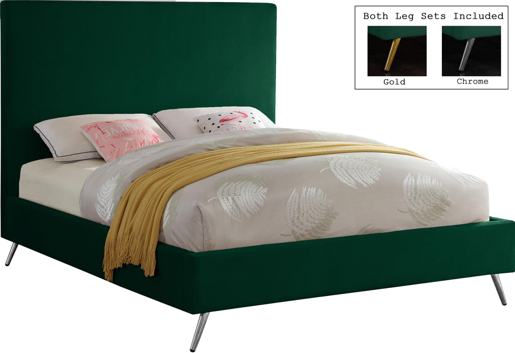 Jasmine Green Velvet Full Bed