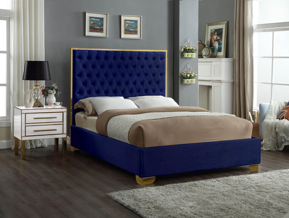 Lana Navy Velvet Full Bed