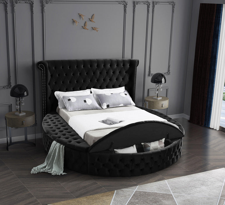 Luxus Black Velvet King Bed (3 Boxes)