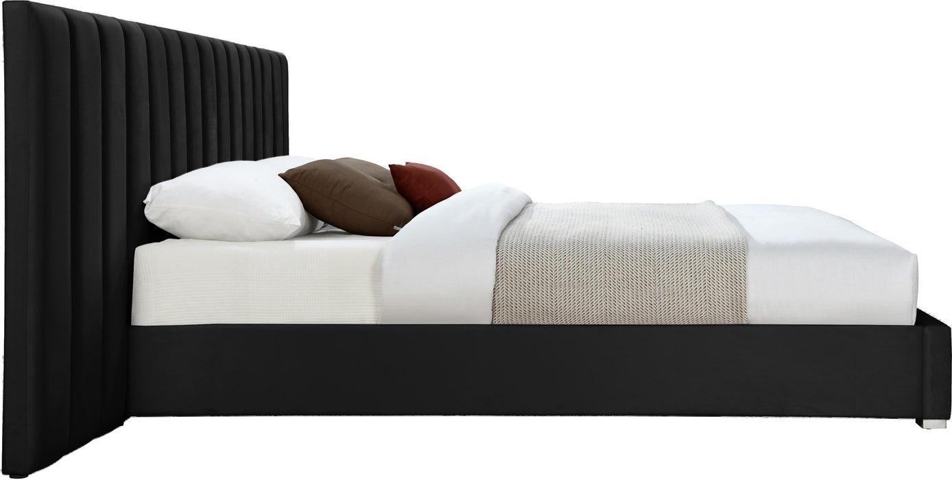 Pablo Black Velvet King Bed