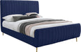 Zara Navy Velvet Queen Bed (3 Boxes) image