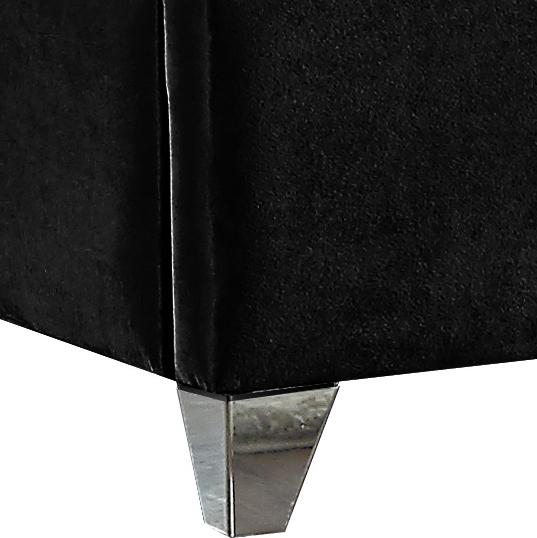 Zuma Black Velvet King Bed