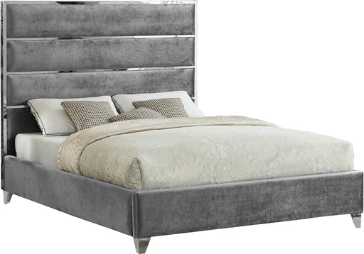 Zuma Grey Velvet King Bed image