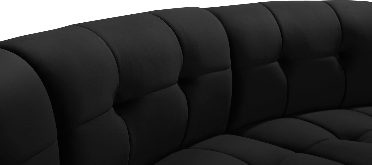 Limitless Black Velvet 6pc. Modular Sectional