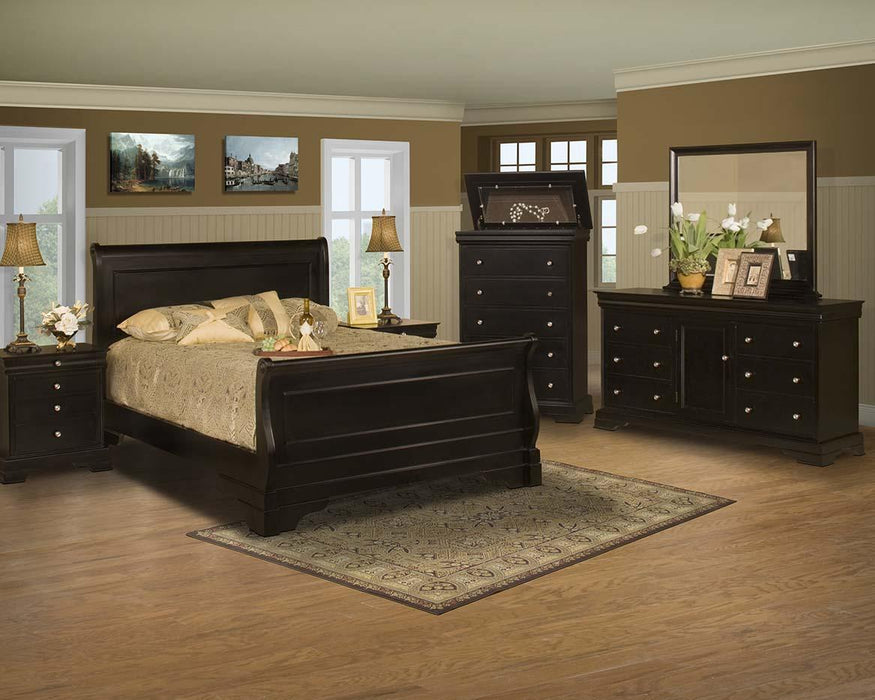 New Classic Belle Rose 4 Drawer Night Stand in Black Cherry