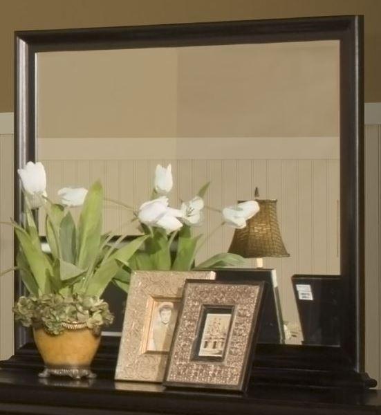 New Classic Belle Rose Landscape Mirror in Black Cherry Finish