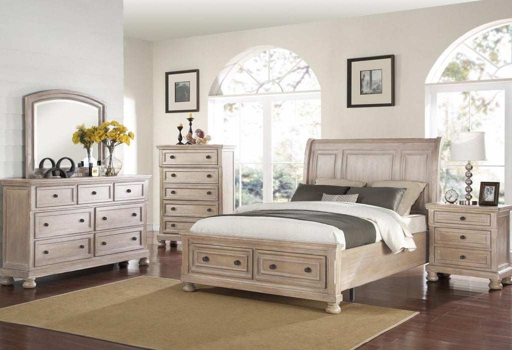 New Classic Furniture Allegra California King Storage Bed in Pewter