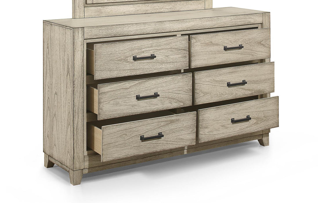 New Classic Furniture Ashland 6 Drawer Dresser in Rustic White