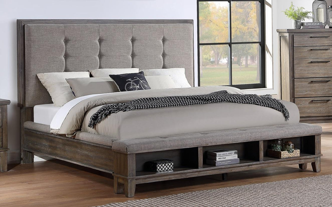 New Classic Furniture Cagney Eastern King Bed in Vintage Gray
