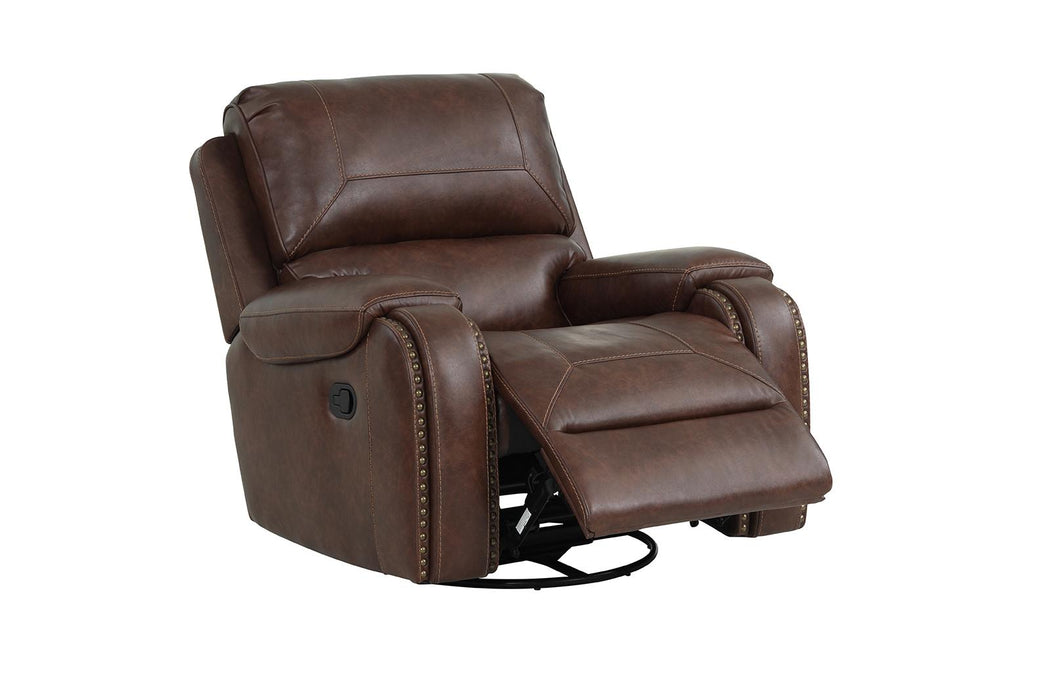 New Classic Furniture Taos Swivel Glider Recliner in Caramel