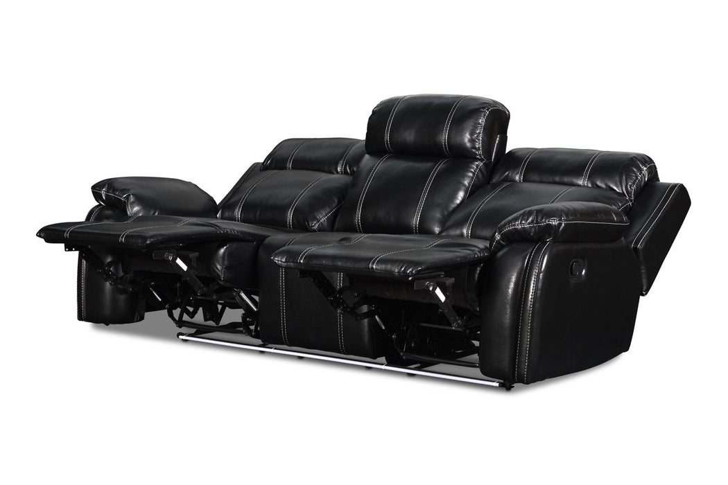 New Classic Fusion Dual Recliner Sofa in Black