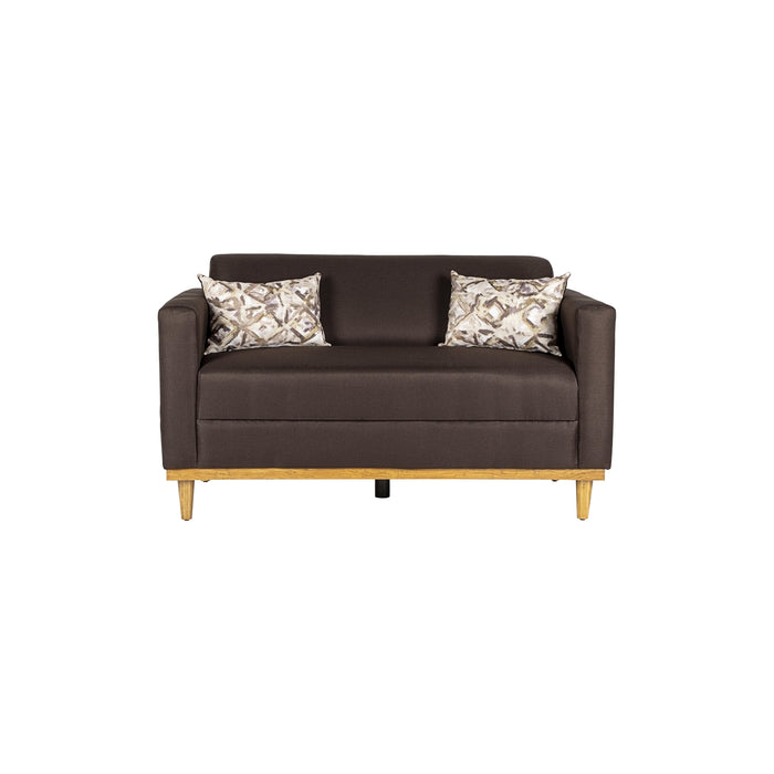 AIDEN LOVESEAT W/2 THROW PILLOWS-CHOCOLATE