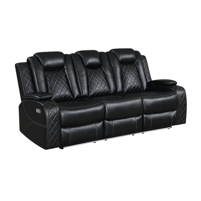 ORION SOFA W/ PWR FR & HR-BLACK