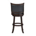 Bristol 29" Bar Stool W/Black Pu Cushions-Dk Brown