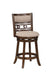 Gia 24" Swivel Counter Stool-Cherry W/Brown Fabric Seat