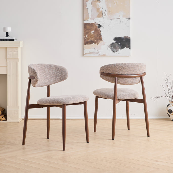 Royce Side Chair W/ Walnut Metal Frame -Toast (2 Per Carton)